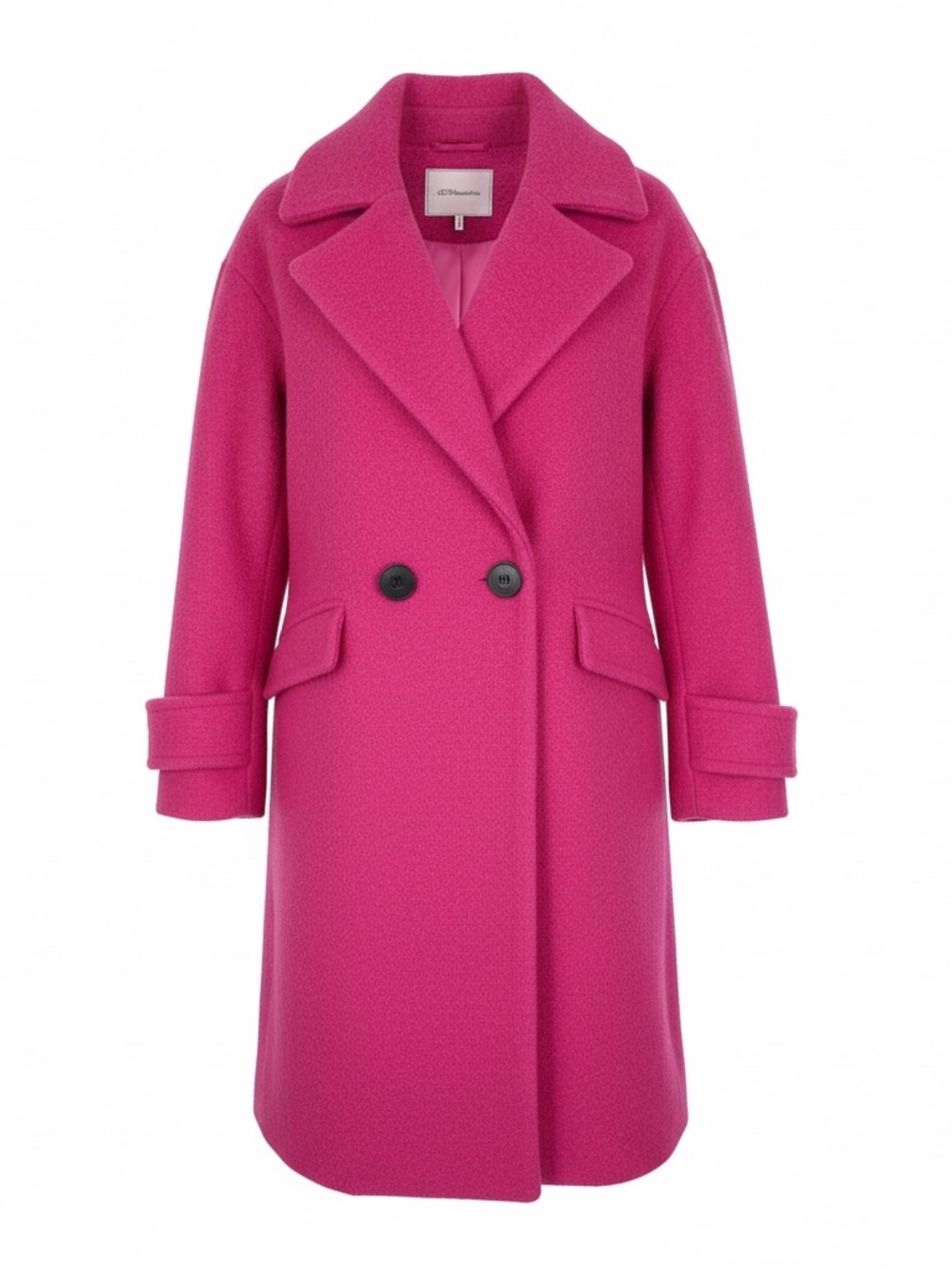 BCBGeneration Coat Vibrant Pink Double-Breasted Pea Coat Women’s M